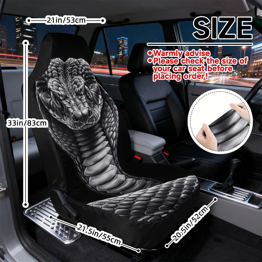 Silver Cobra Car Seat Covers Set of 2 – Universal Fit Car Seat Covers HIP