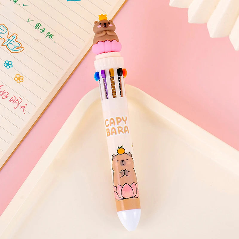 28-Color Multicolor Ballpoint Pen – 0.8mm Press Grip Writing Pen Multicolor Ballpoint Pen HIP A1