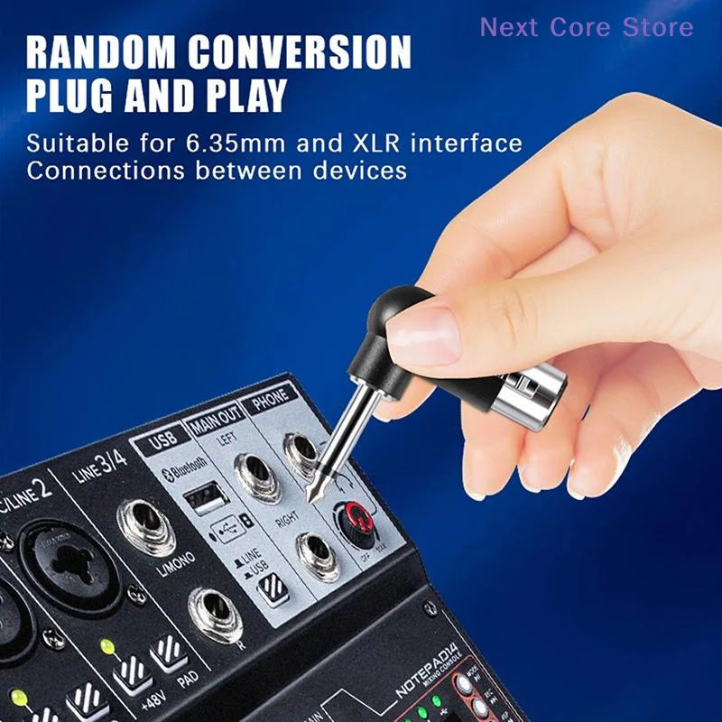 XLR to 6.35mm Right Angle Audio Adapter | Plug & Play Audio Adapter HIP