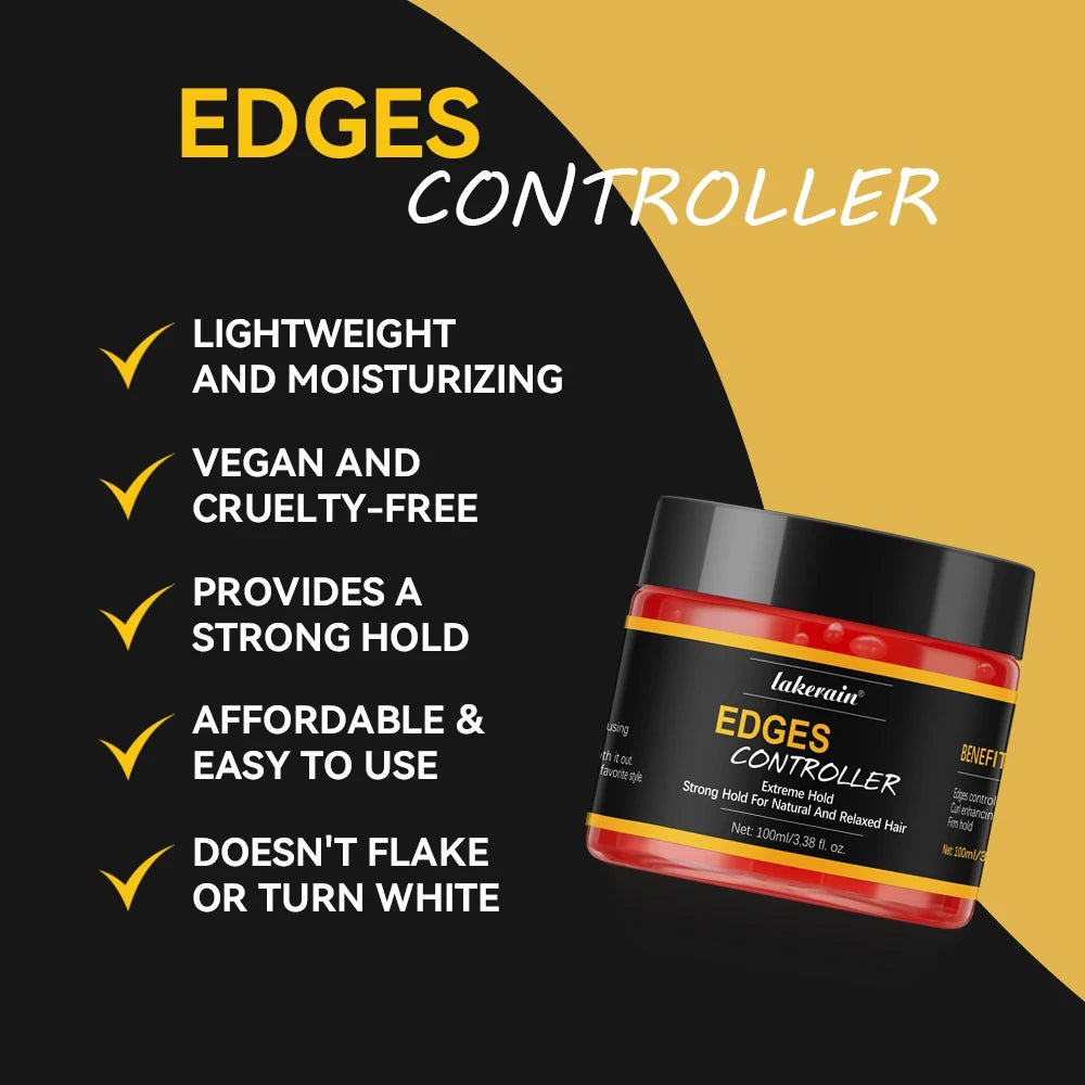 Edge Control Strong Hold Hair Gel Thick Edges Styling Gel Non-Greasy Non-Flaking No White Cast Long Lasting Supports All Hair Ty HIP