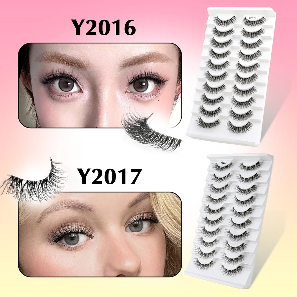 YSDO 5/10 Pairs Natural Eyelash Extension Hand Made Maquilagem Fluffy Fake Half Lashes Soft 3D Mink Lashes Makeup Faux Cilios HIP