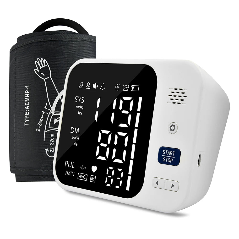 Fireurus Upper Arm Blood Pressure Monitor – English Voice Blood Pressure Monitor HIP White