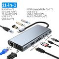 KEBIDUMEI 11-in-1 USB-C Hub – 4K HDMI, VGA, Ethernet, PD USB-C Docking Station HIP 11-in-1 HDMI