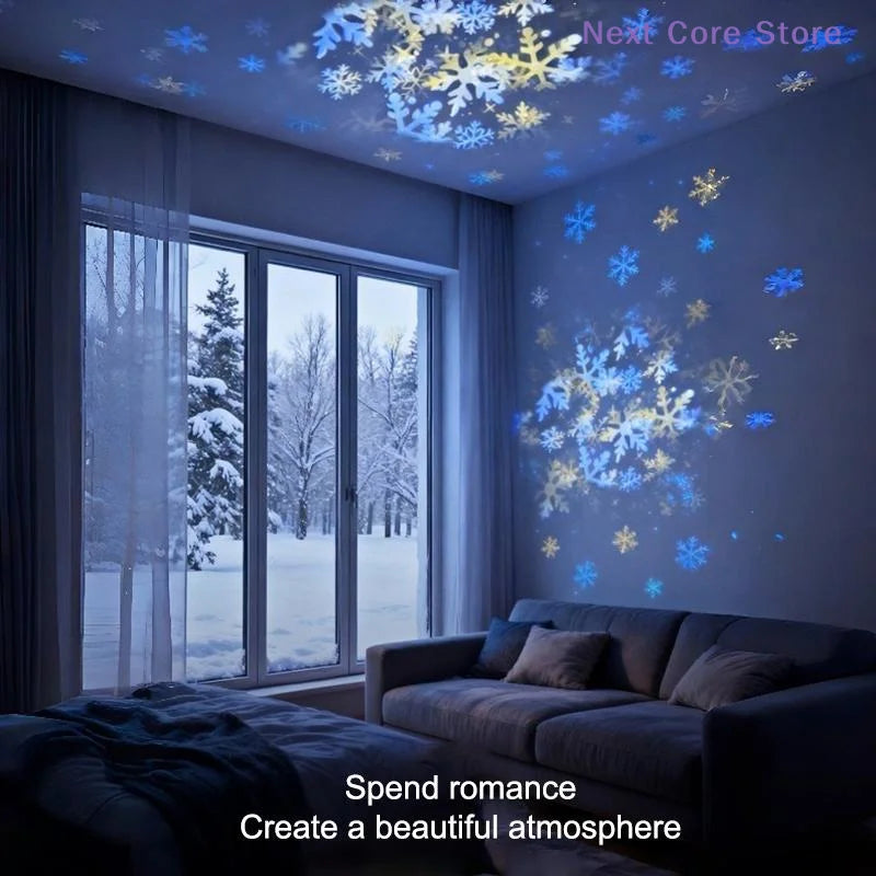 LED Ocean Snowflake Projector Night Light – USB Ambient Lamp LED Projector Night Light HIP