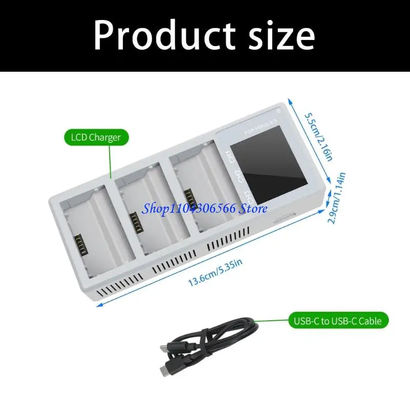 100W 3-Way Drone Battery Charging Station for DJI Mini 5/4/3 Pro Drone Battery Charger HIP