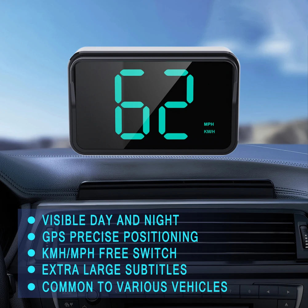 Universal Car HUD GPS Digital Speedometer – KMH/MPH Car HUD Display HIP