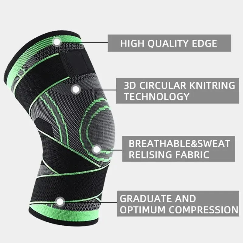 Adjustable Nylon Sports Knee Brace – Patella Stabilizer Knee Brace Support HIP