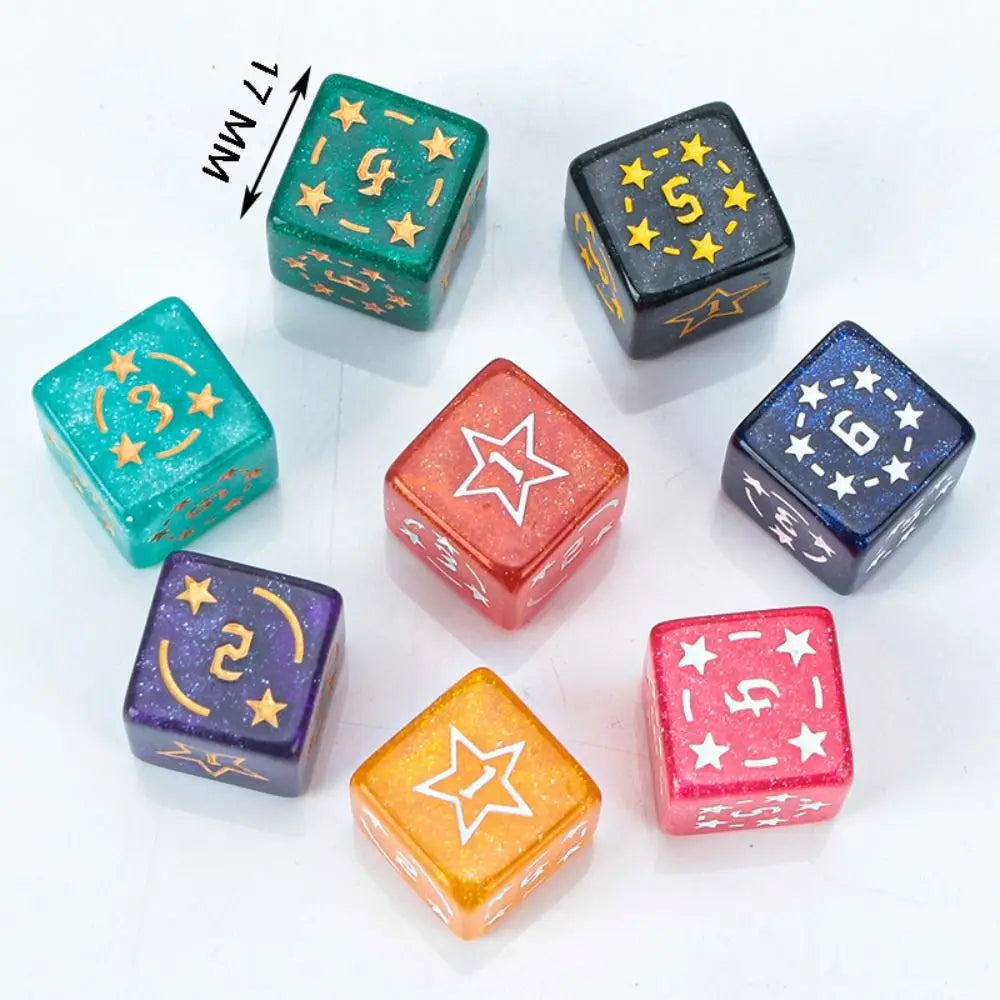 7-Piece Acrylic Star Polyhedral Dice Set – D4 to D20, 8 Colors Polyhedral Dice Set HIP