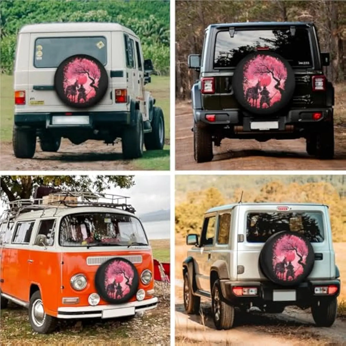 Samurai Cherry Blossom Spare Tire Cover – SUV RV Trailer Spare Tire Cover HIP