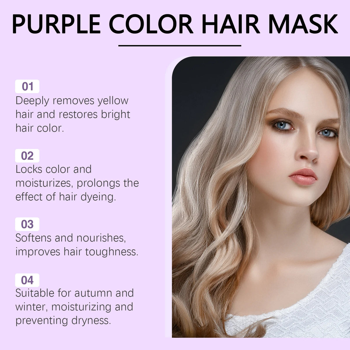 Keratin Purple Hair Mask – Toning, Repair & Frizz Control Hair Mask Treatment HIP