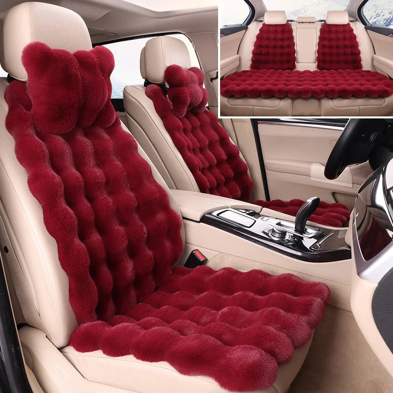 Winter Bubble Fleece Car Seat Cushion – Plush Anti-Slip Cover Car Seat Cushion HIP