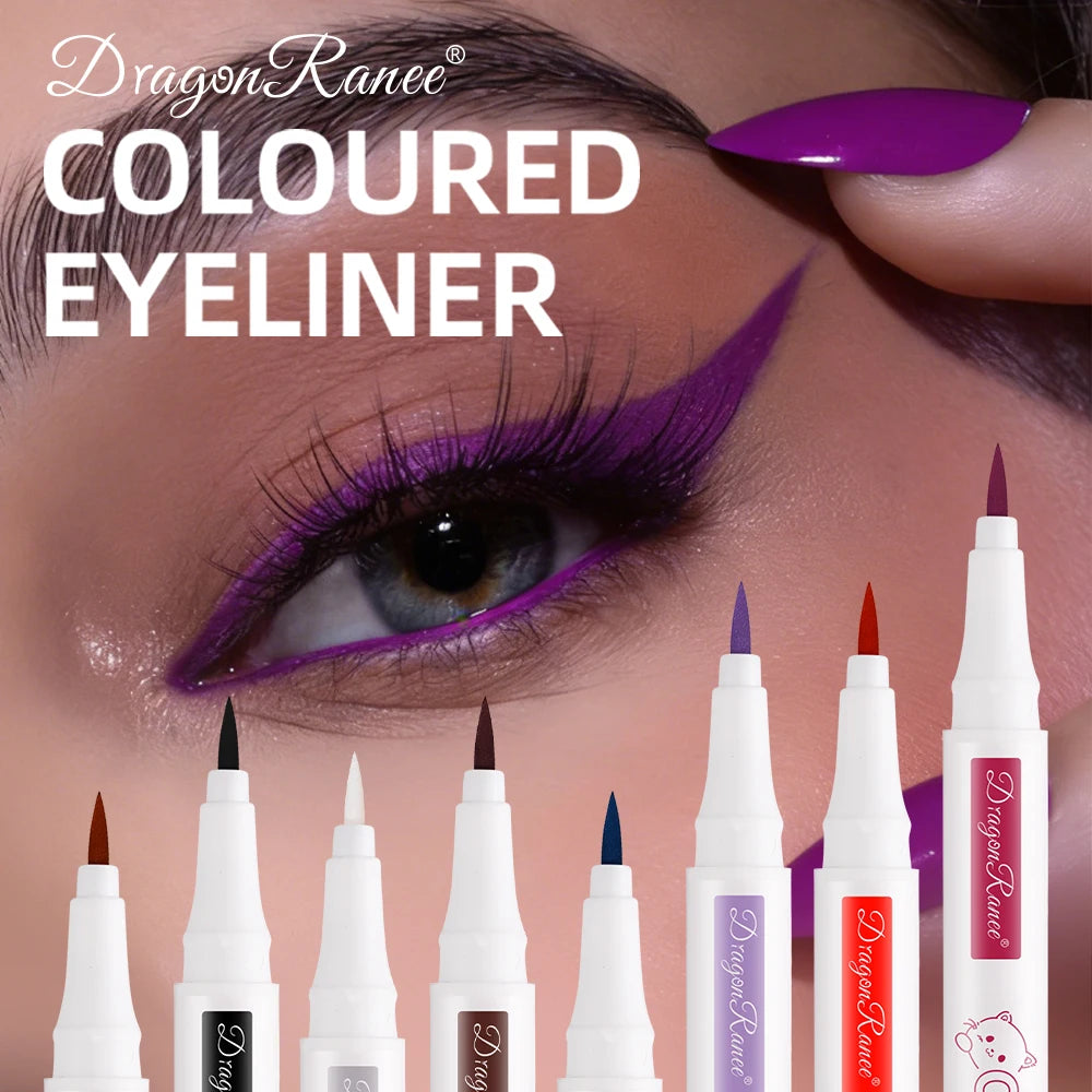 10 Colors Cute Kitten Colored Liquid Eyeliner Pen Quick-Dry Waterproof Eye Liner for Beginners Vibrant Long-Lasting Eye Makeup HIP