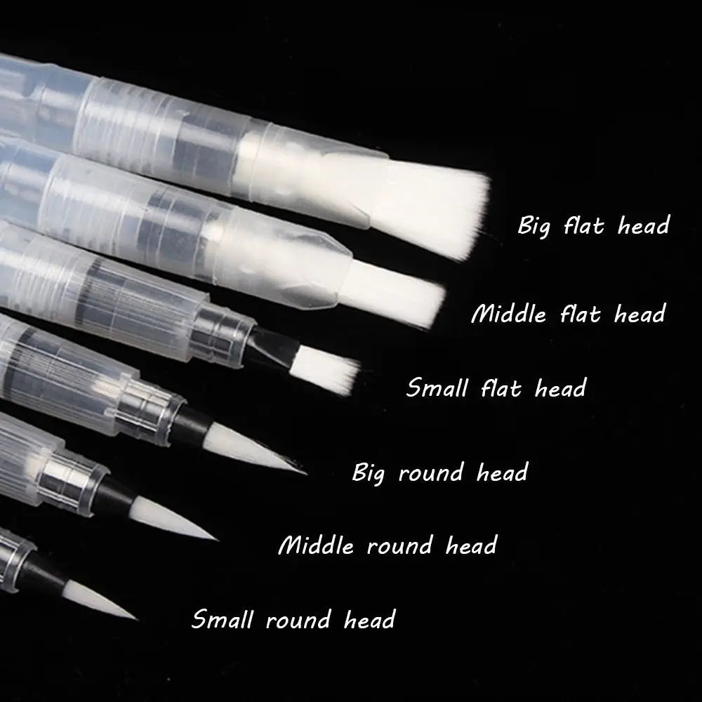 6-Piece Refillable Watercolor Water Brush Pen Set – Soft Nylon Watercolor Brush Set HIP