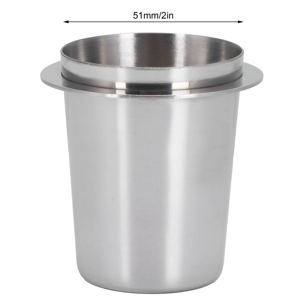 Stainless Steel Dosing Cup 51mm Stainless Steel Coffee Machine Handle Dosing Cup Mug Coffee Powder Feeder Part Coffee Dosing Cup HIP