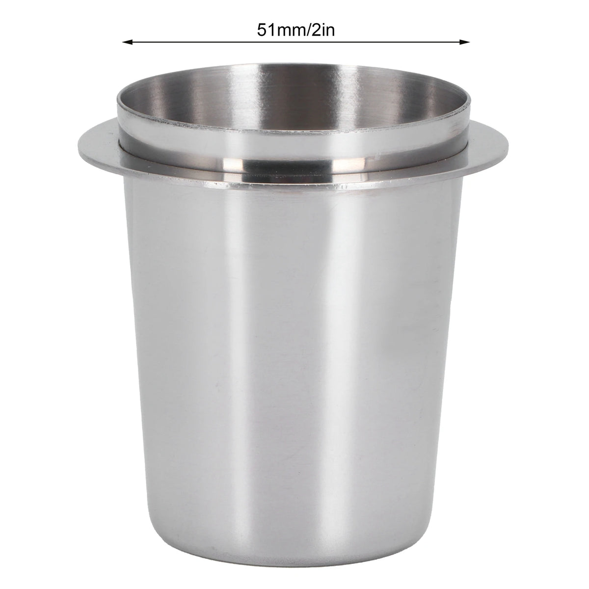 Stainless Steel Dosing Cup 51mm Stainless Steel Coffee Machine Handle Dosing Cup Mug Coffee Powder Feeder Part Coffee Dosing Cup HIP