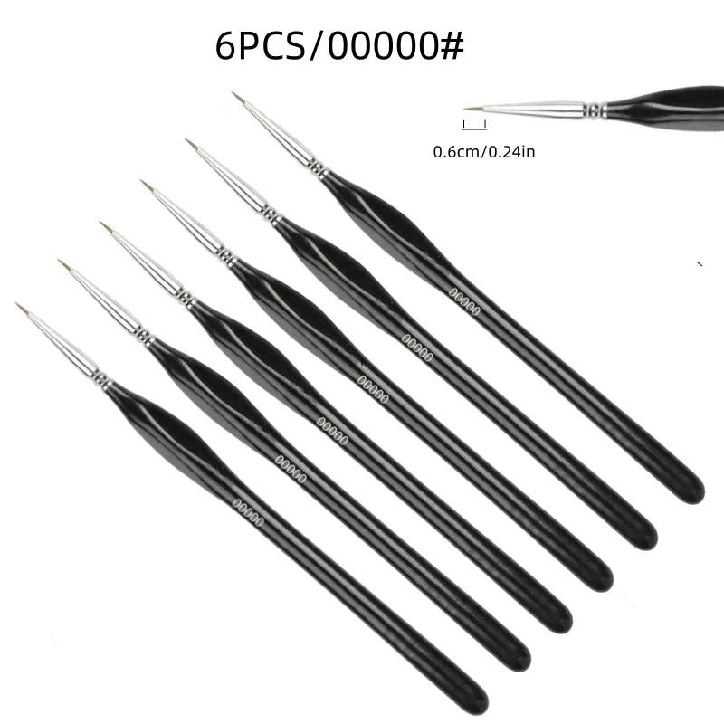 Fine Tip Micro Detail Paint Brush Set – Triangular Grip Detail Paint Brush Set HIP 6pcs