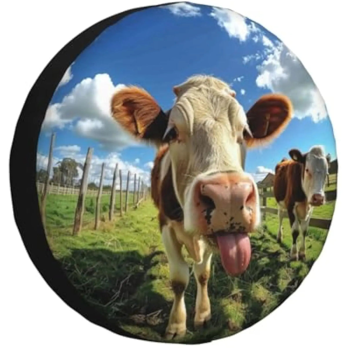 Funny Cow Spare Tire Cover – Waterproof Universal Fit RV SUV Spare Tire Cover HIP Acquiesce 14 in