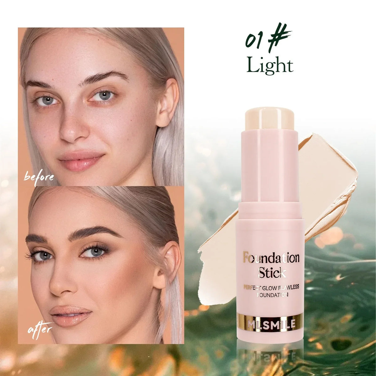 Matte Foundation Stick Oil Control Primer BB Cream Medium Coverage Light Bronzer Sculpt Face Outline Contour Brighten Concealer HIP 01