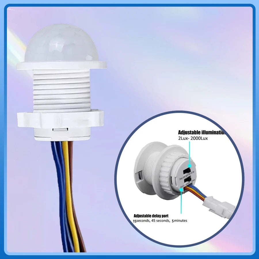 Infrared Movement Detector Adjustable Smart Time Delay PIR Motion Sensor Switch For LED Light Bulb Downlight Fan Lamp AC85-265V HIP