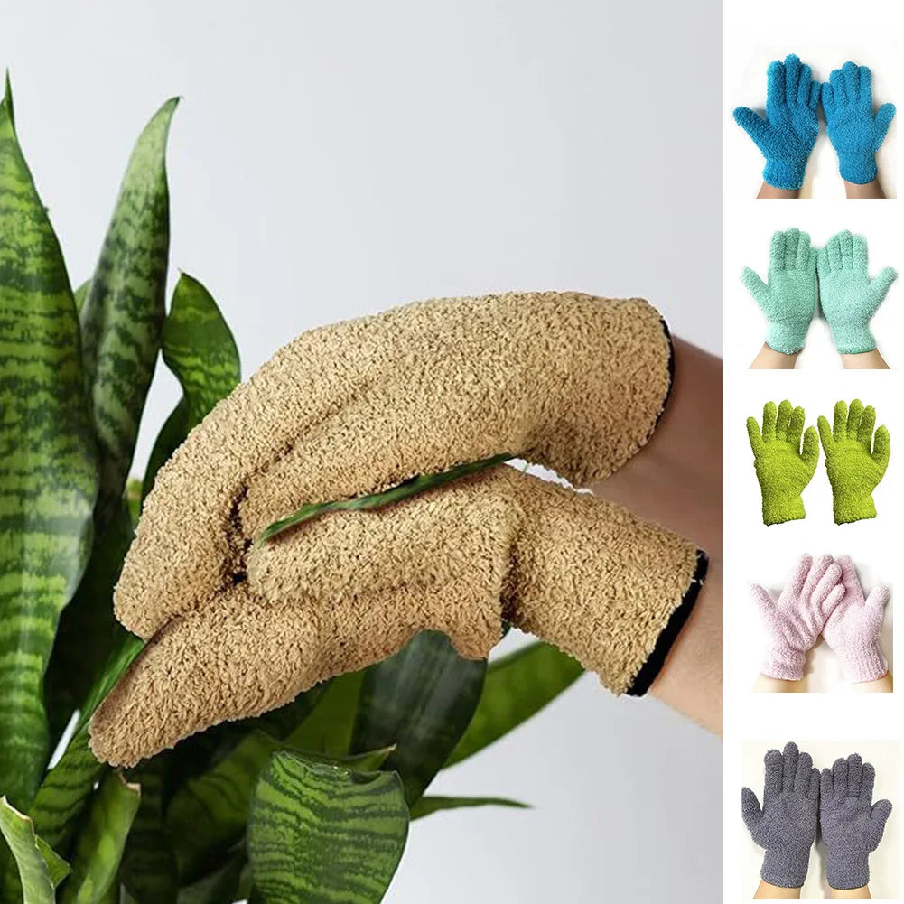 Stretch Breathable Soft Absorbent Microfiber Dust Removal Five Finger Gloves For Home Kitchen Car RV Pool Boat Cleaning HIP