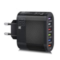 48W 6-Port USB Fast Charger – Quick Charge US & EU Plug USB Wall Charger HIP EU Black