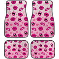 4-Piece Pink Lips Print Car Floor Mats – All Weather Set Automotive Floor Mats HIP 1