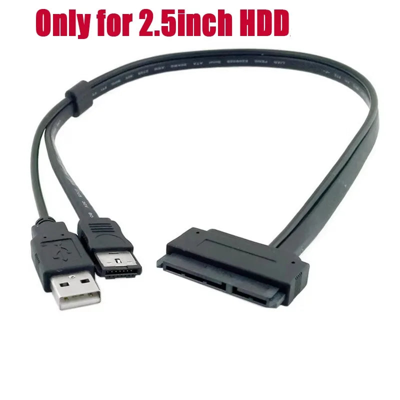 SATA 22Pin to eSATA Cable Adapter USB Power – 2.5" HDD Hard Drive Adapter Cable HIP