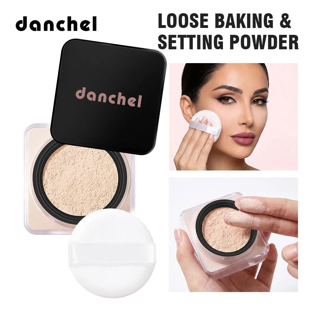 Waterproof Long Lasting Loose Baking Setting Powder &Puff Matte Finish Oil Control Face Cosmetics Anti Sweat Oil Absorb Makeup HIP