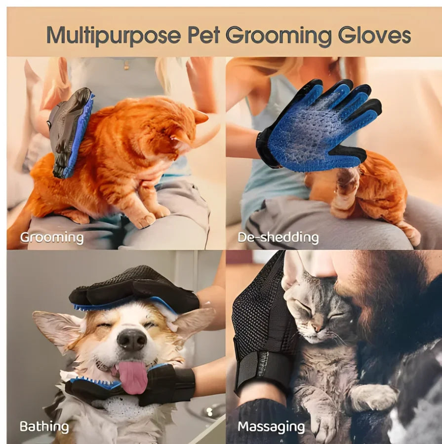 Silicone Pet Grooming Glove – Cat & Dog Hair Removal Pet Grooming Glove HIP