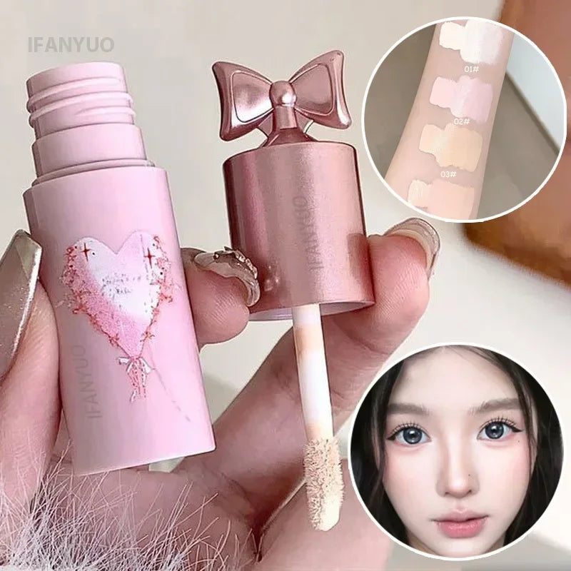 White Pink Liquid Brightening Concealer Matte Face Highlight Stick Cover Acne Spot Dark Circles Moisturizing Concealer Makeup HIP