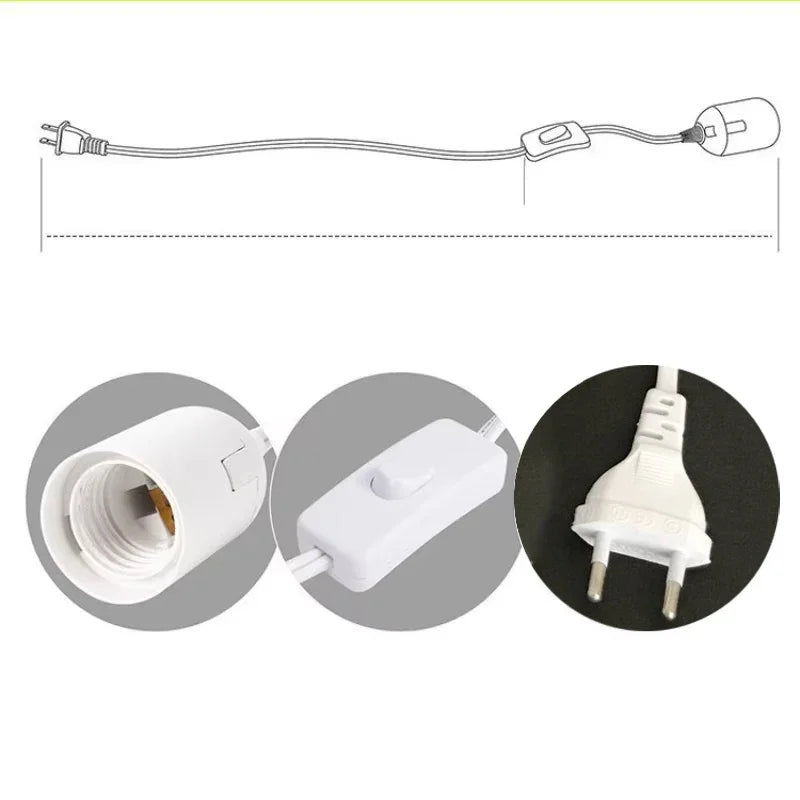 E27 Pendant Lamp Holder 1.8m Cord with EU Plug & Switch Pendant Lamp Socket HIP