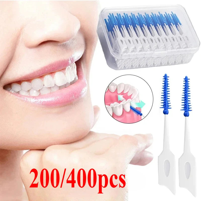 RUZOFO 200/400pc Silicone Interdental Brushes – Oral Care Interdental Brush HIP