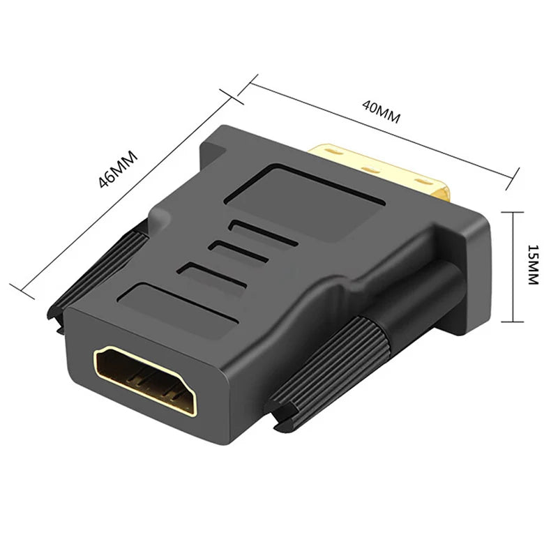 DVI to HDMI Adapter – DVI 24+1 Male to HDMI Female Converter Video Adapter HIP