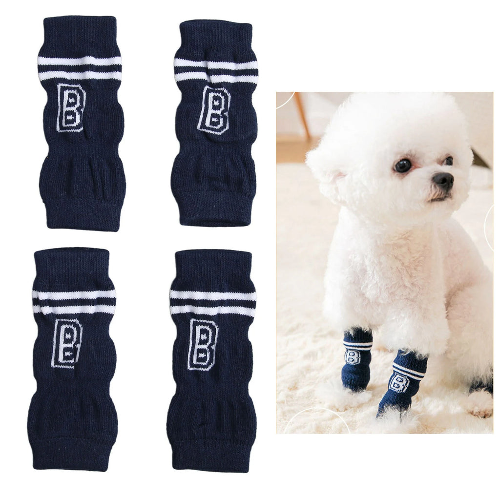 4pcs Dog Elbow Sleeve Dog Elbow Protector Joint Dirty Resistance Stylish Letter Pattern Pet Elbow Protective Sleeve HIP S