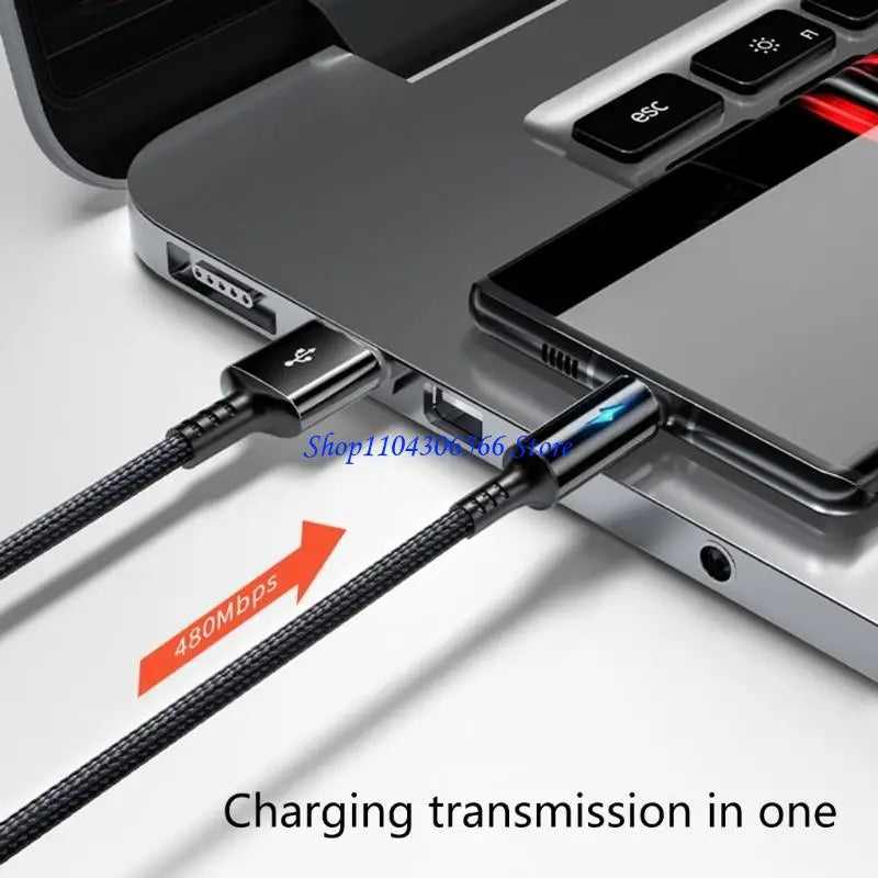 Nylon Braided USB-C Cable 25cm – 480Mbps, 2.4A Fast Charging USB-C Cable HIP