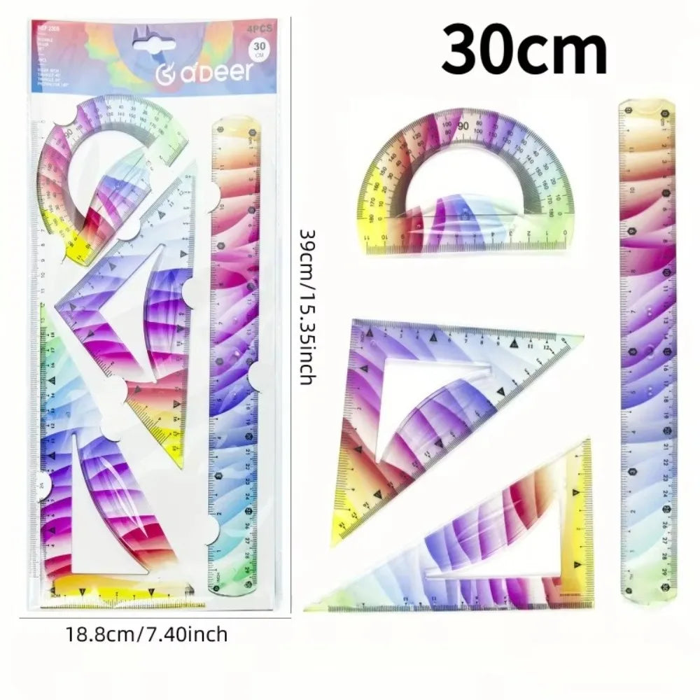Flexible Soft Ruler Set – 4Pc Bendable 20 & 30cm Plastic Flexible Ruler Set HIP 30CM Set