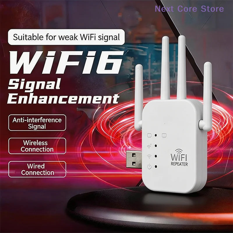 WiFi Extender 2.4GHz 300Mbps – 4 Antennas & Ethernet Port WiFi Range Extender HIP