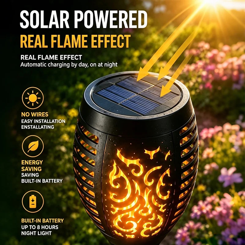 12 LED Solar Flickering Flame Pathway Lights – Waterproof Solar Pathway Lights HIP