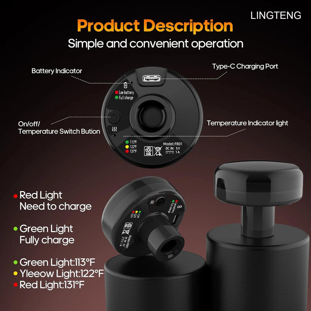 LINGTENG Heating Massage Gun – 7 Heads, LCD & Storage Case Percussion Massage Gun HIP