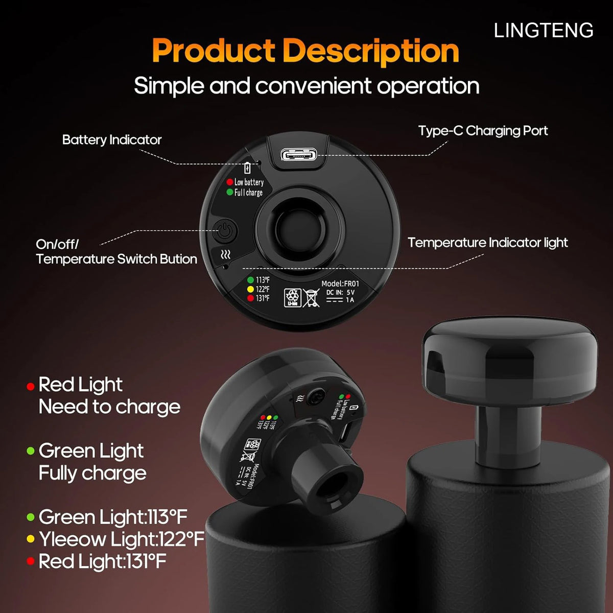 LINGTENG Heating Massage Gun – 7 Heads, LCD & Storage Case Percussion Massage Gun HIP