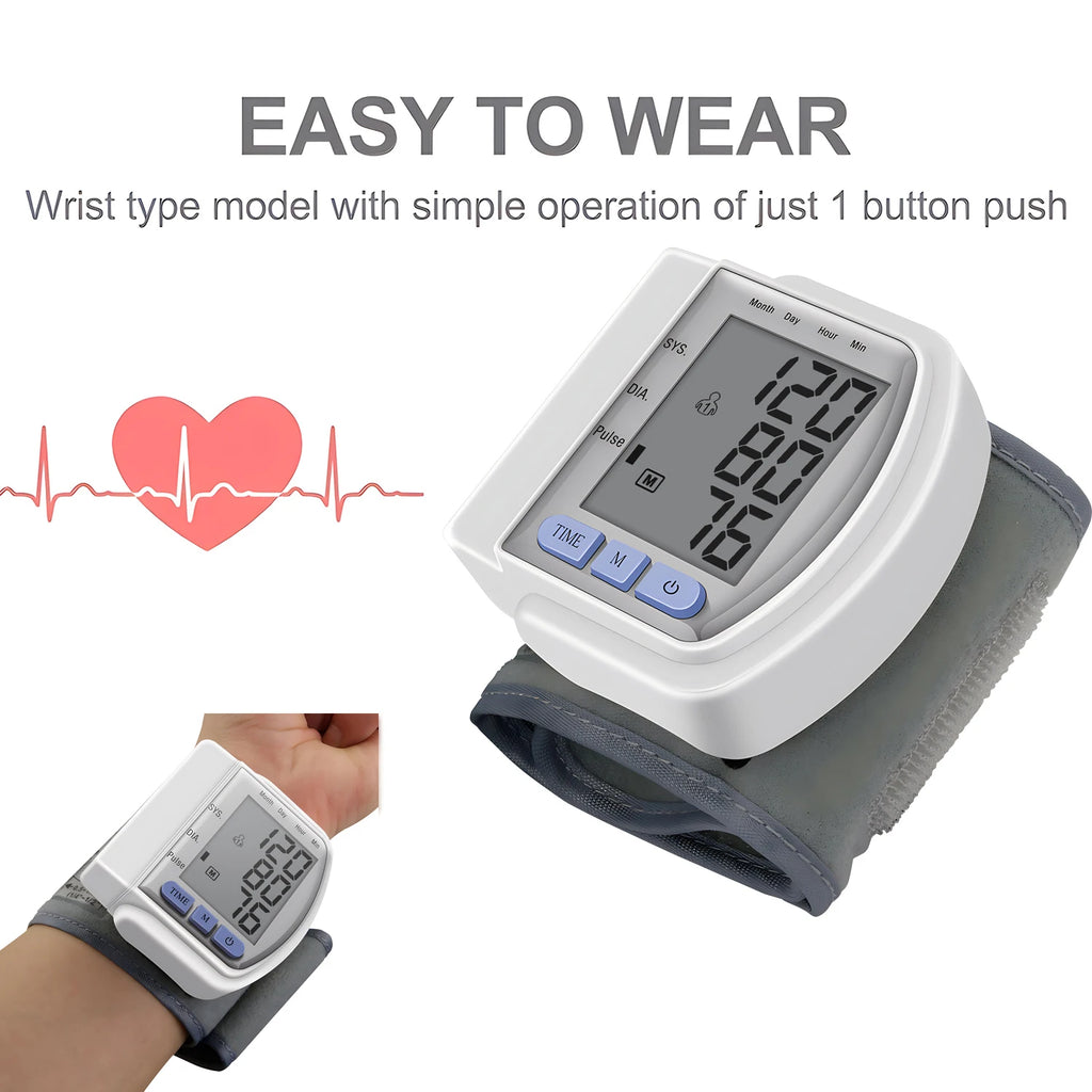 Fireurus LED Digital Wrist Blood Pressure Monitor | Auto BP Cuff Wrist BP Monitor HIP