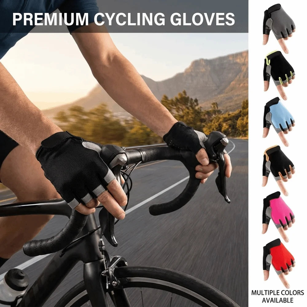 Fingerless Half-Finger Gloves – Gym, Cycling & Training Fingerless Sports Gloves HIP