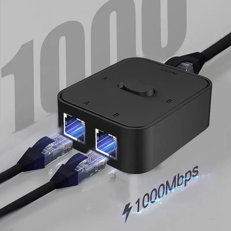 2-Port 1000Mbps Gigabit Network Switch – RJ45 Splitter Network Switch HIP