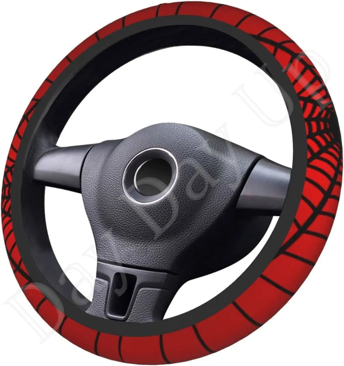 Red Spider Web Steering Wheel Cover – Universal 15 Inch Steering Wheel Cover HIP