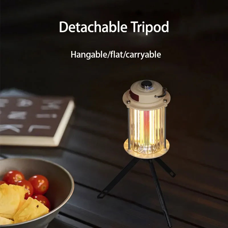 LED Retro Tripod Camping Lantern | USB Rechargeable Dimmable Camping Lantern HIP