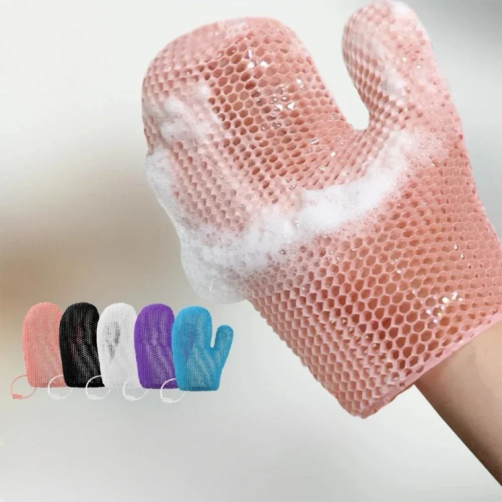 Elastic TPU Exfoliating Shower Glove Quick Dry Body Scrubber Sponge Bathroom Body Cleaning Supplies Honeycomb Weave Shower Glove HIP