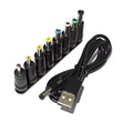 USB to DC Universal Power Cable – 8 Connector Tips | 5V DC Power Cable HIP WHITE