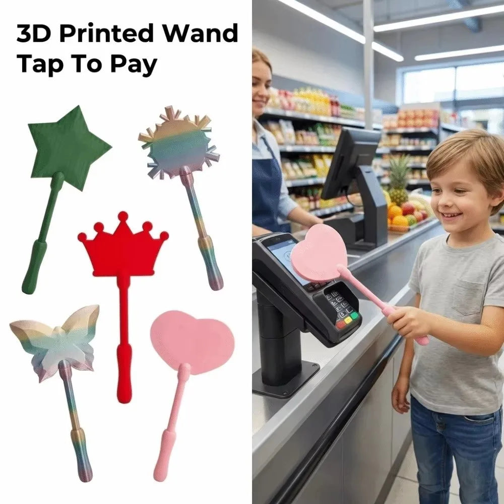 3D Printed Magic Wand Contactless Card Holder | Tap to Pay Novelty Card Holder HIP