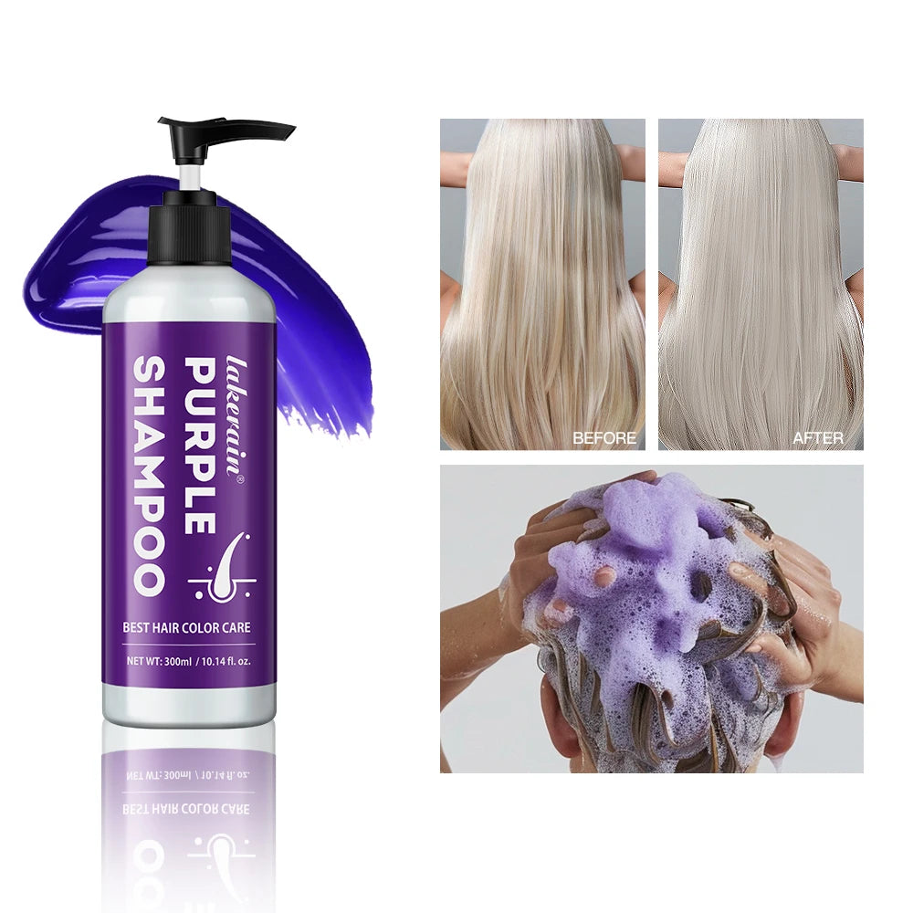 Purple Hair Dye Shampoo for Blonde to Cover Gray Non-irritating Hair Fading Yellow After Bleach Hair Shampoo Gray Hair Remedy HIP