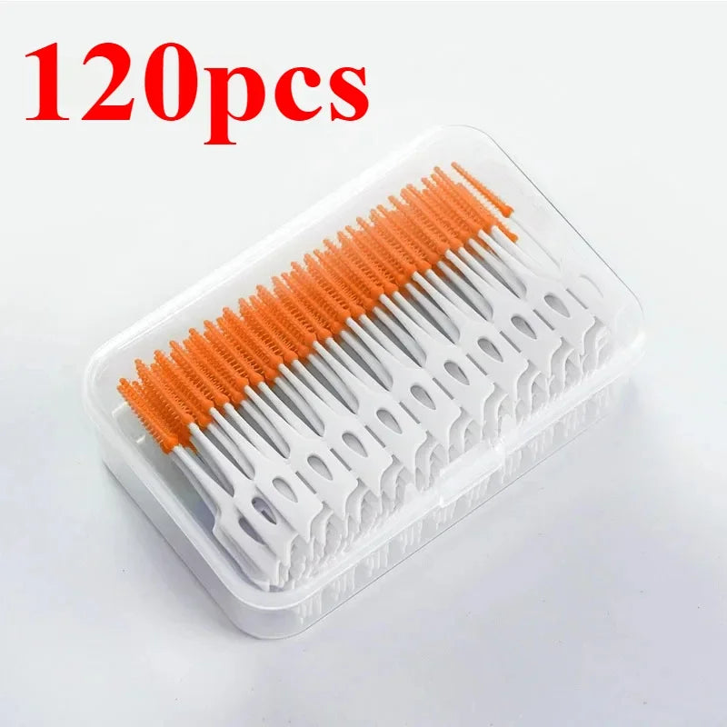 RUZOFO Silicone Interdental Brushes 40/120/200 Pack Interdental Brush HIP C623-orange 120pcs